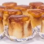 Traditional pionono dessert from Granada with toasted cream